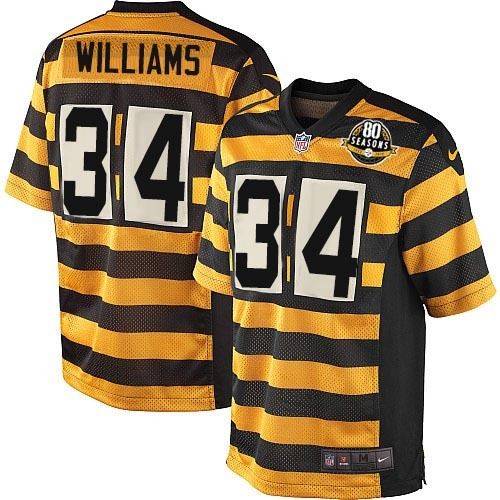 Men's Limited DeAngelo Williams 80th Anniversary Nike Jersey Gold/Black Alternate - #34 Throwback NFL Pittsburgh Steelers